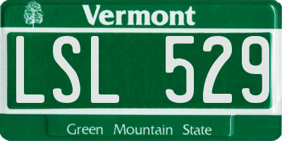 VT license plate LSL529