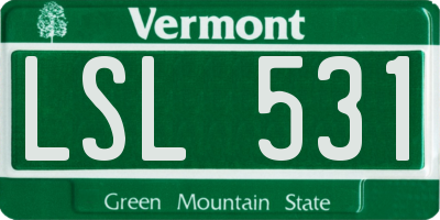 VT license plate LSL531
