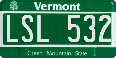 VT license plate LSL532