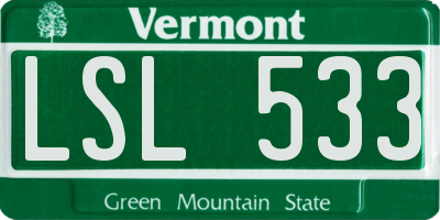 VT license plate LSL533