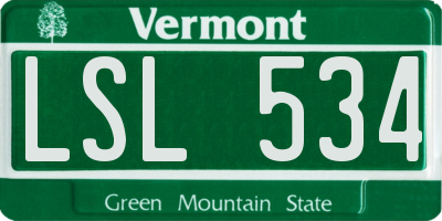 VT license plate LSL534