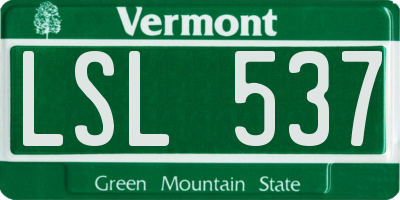 VT license plate LSL537