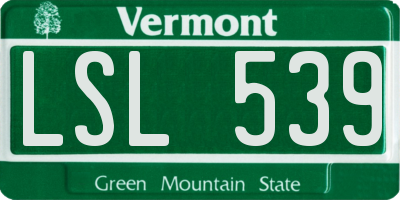VT license plate LSL539