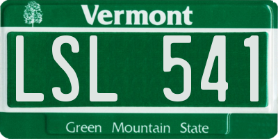 VT license plate LSL541