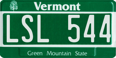 VT license plate LSL544