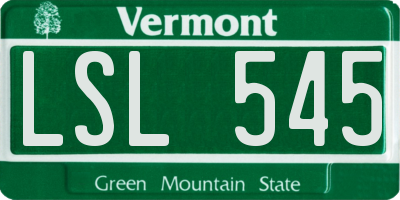 VT license plate LSL545