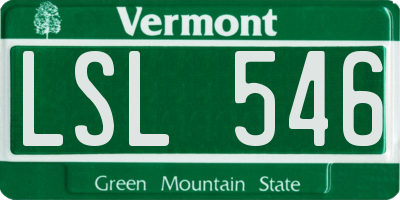 VT license plate LSL546