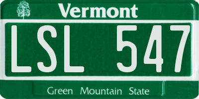VT license plate LSL547
