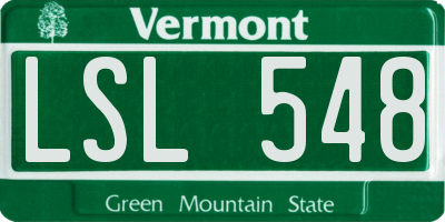 VT license plate LSL548