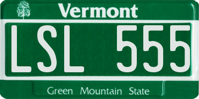 VT license plate LSL555