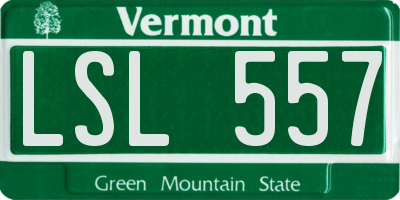 VT license plate LSL557