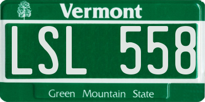 VT license plate LSL558