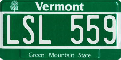 VT license plate LSL559
