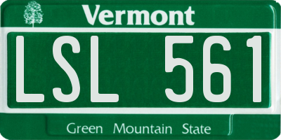 VT license plate LSL561