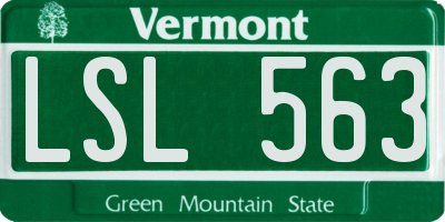 VT license plate LSL563