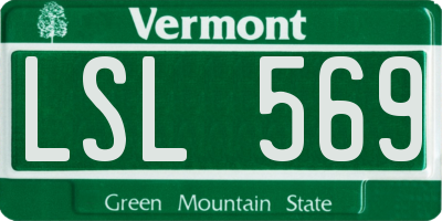 VT license plate LSL569