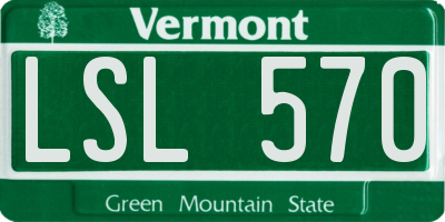 VT license plate LSL570