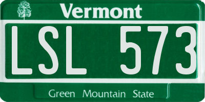 VT license plate LSL573