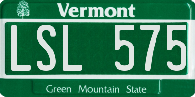 VT license plate LSL575