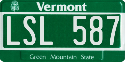VT license plate LSL587