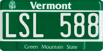 VT license plate LSL588