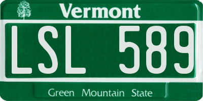 VT license plate LSL589