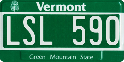 VT license plate LSL590