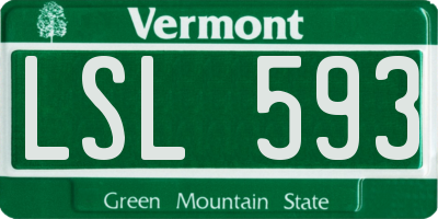 VT license plate LSL593