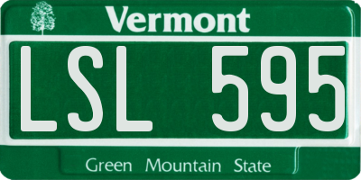 VT license plate LSL595