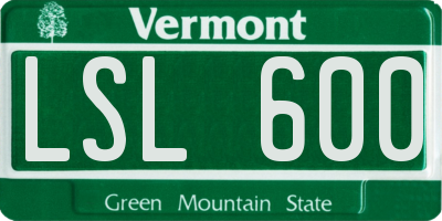 VT license plate LSL600