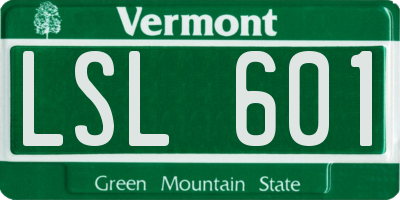 VT license plate LSL601