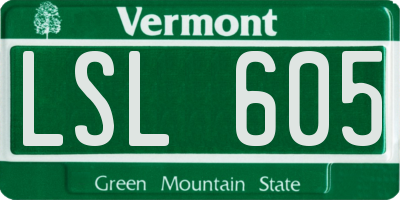 VT license plate LSL605