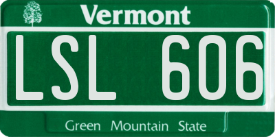 VT license plate LSL606