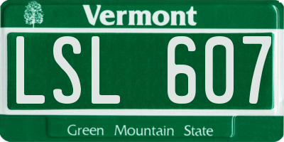 VT license plate LSL607