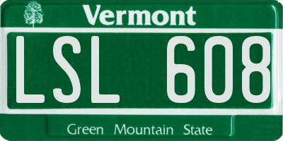 VT license plate LSL608