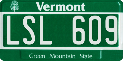 VT license plate LSL609