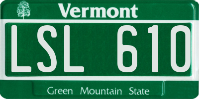 VT license plate LSL610