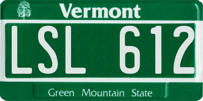 VT license plate LSL612