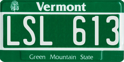 VT license plate LSL613