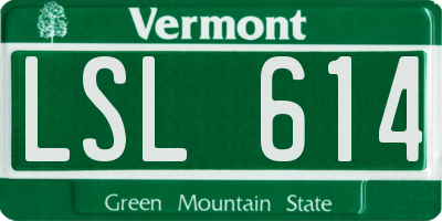 VT license plate LSL614