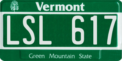 VT license plate LSL617