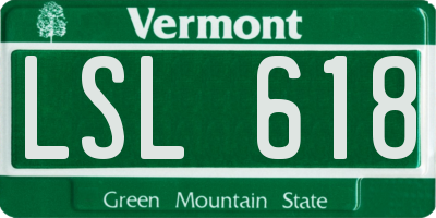 VT license plate LSL618