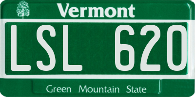 VT license plate LSL620