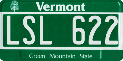 VT license plate LSL622