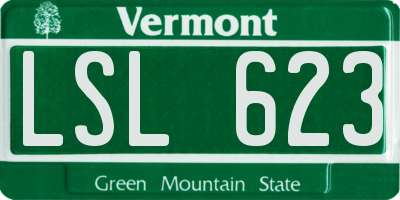 VT license plate LSL623