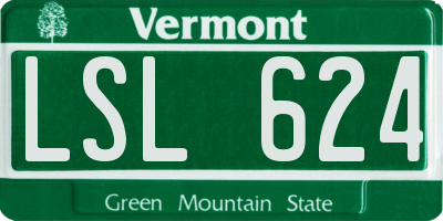 VT license plate LSL624