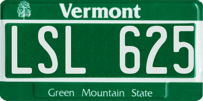 VT license plate LSL625