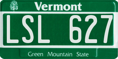 VT license plate LSL627
