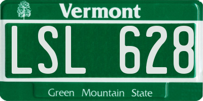 VT license plate LSL628