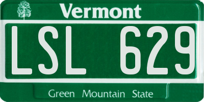 VT license plate LSL629